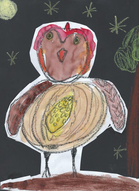 Zoe's art -owl - kindergarten